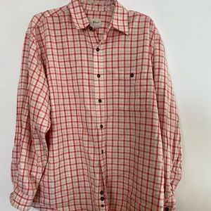 Men’s Eddie Bauer Red Plaid Button Down Shirt